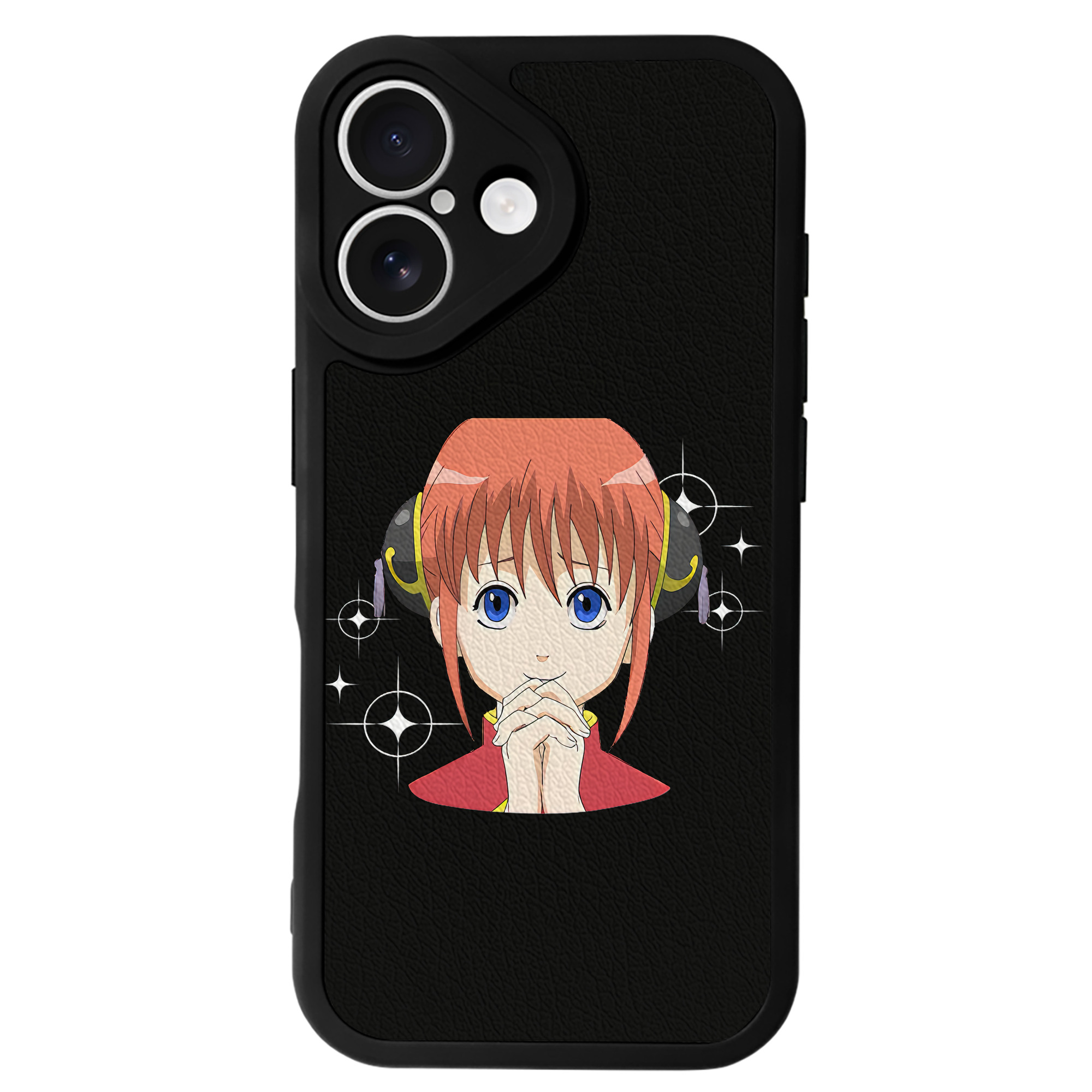 （画像用） ぎんたま 坂田銀時（さかたぎんとき） 神楽 志村新八（しむら しんぱち） GINTAMA Sakata Gintoki Kagura Shimura Shinpachi 【iPhone 16シリーズ対応】シリコンスマホケース（レザー調） 材質：シリコン